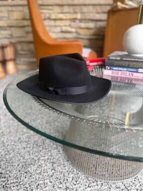 GIGI PIP Black Felt Fedora with Satin Lining